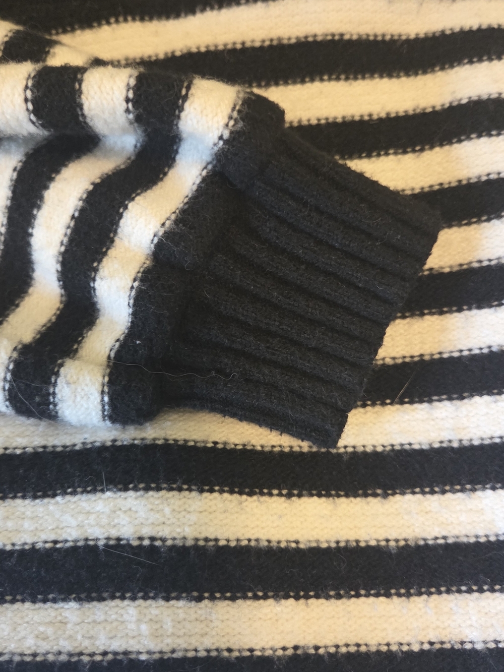 LOFT Summer Blue Jean Skirts & White And Blue Striped Half-Zip Sweater - Picture 2 of 9